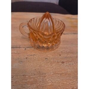 Vintage Pink Depression Glass Mini Ribbed Juicer/Reamer Swirl Pattern Handle 3"